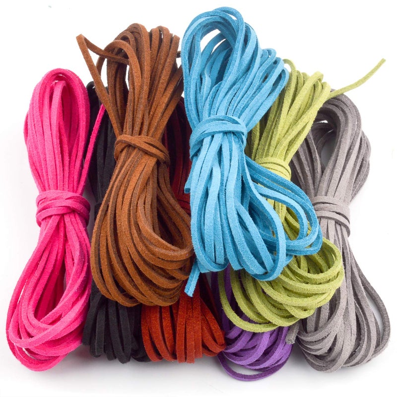 Jdesun 40 Yards 3mm Leather Cord Suede String for Bracelet Necklace Beading Jewelry DIY Handmade Crafts, 8 Colors - Image 1